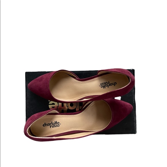 Charlotte Russe, Size 8 in style Ellie Pump Heels. Color: Maroon - Picture 3 of 3